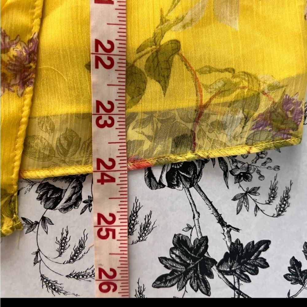 Ralph Lauren Yellow Printed Bell Sleeve Blouse - Picture 7 of 11